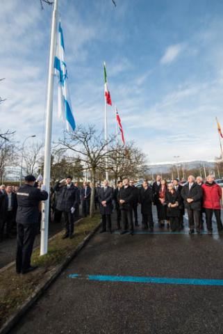 Israeli flag raising ceremony 