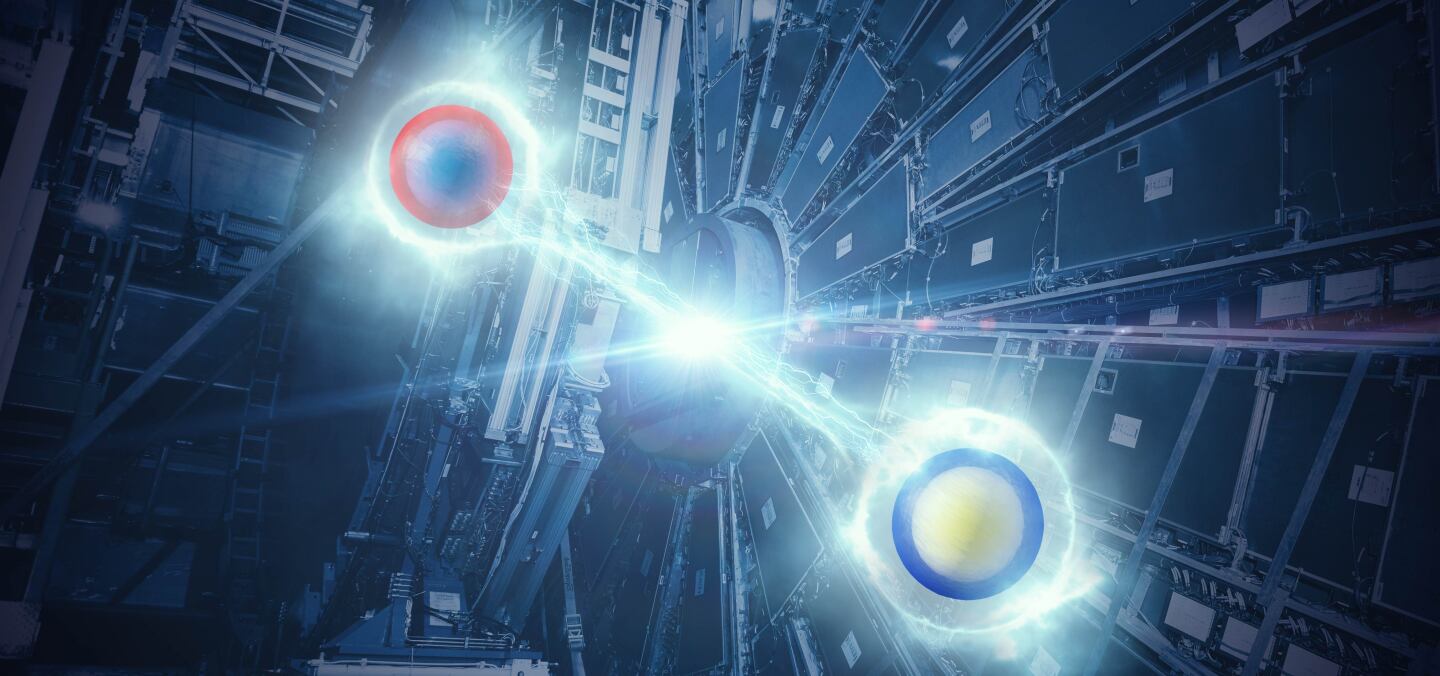 Artist’s impression of a quantum-entangled pair of top quarks. (Image: CERN)