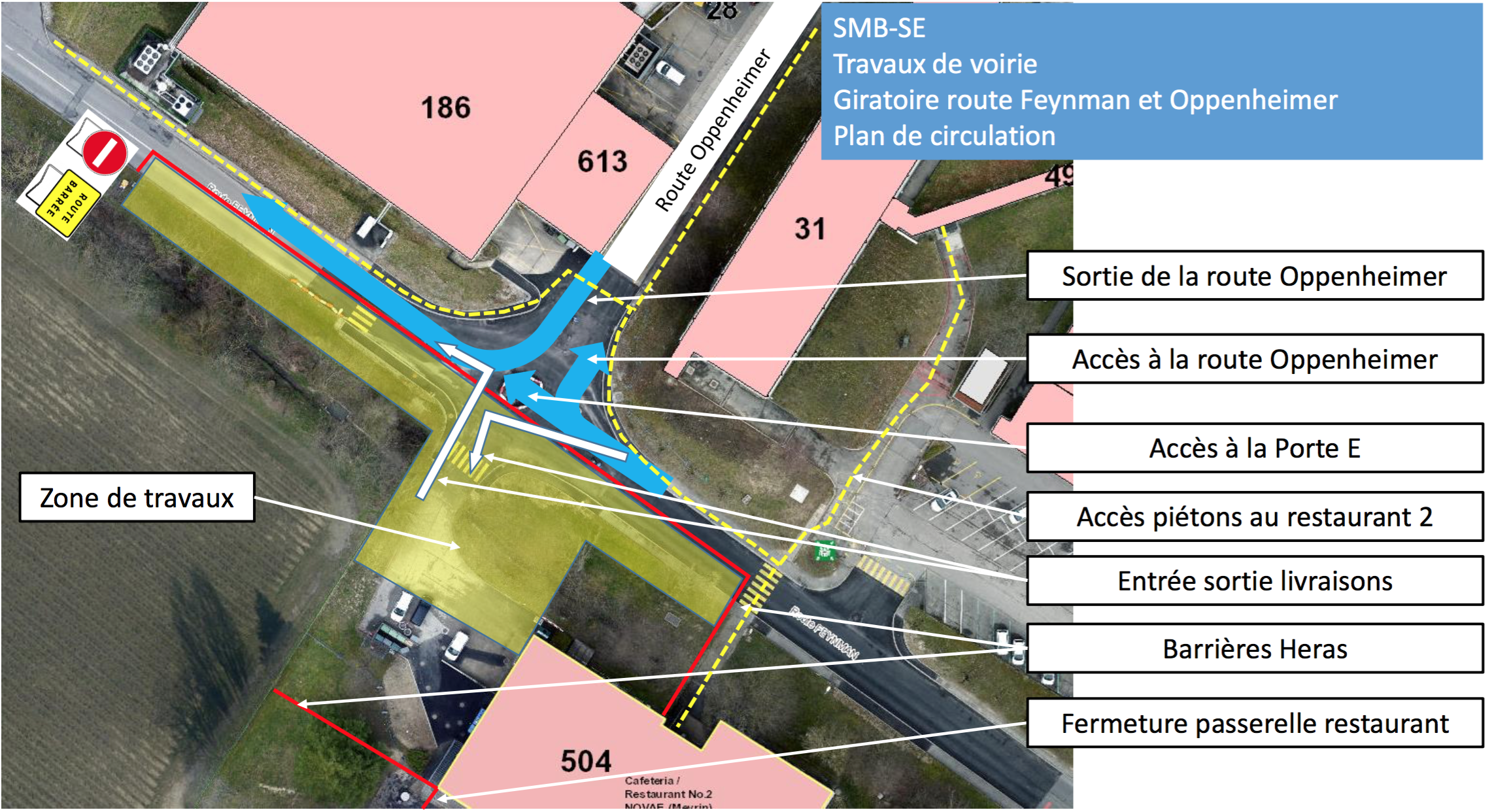 9-27 July: road works on Route Feynman