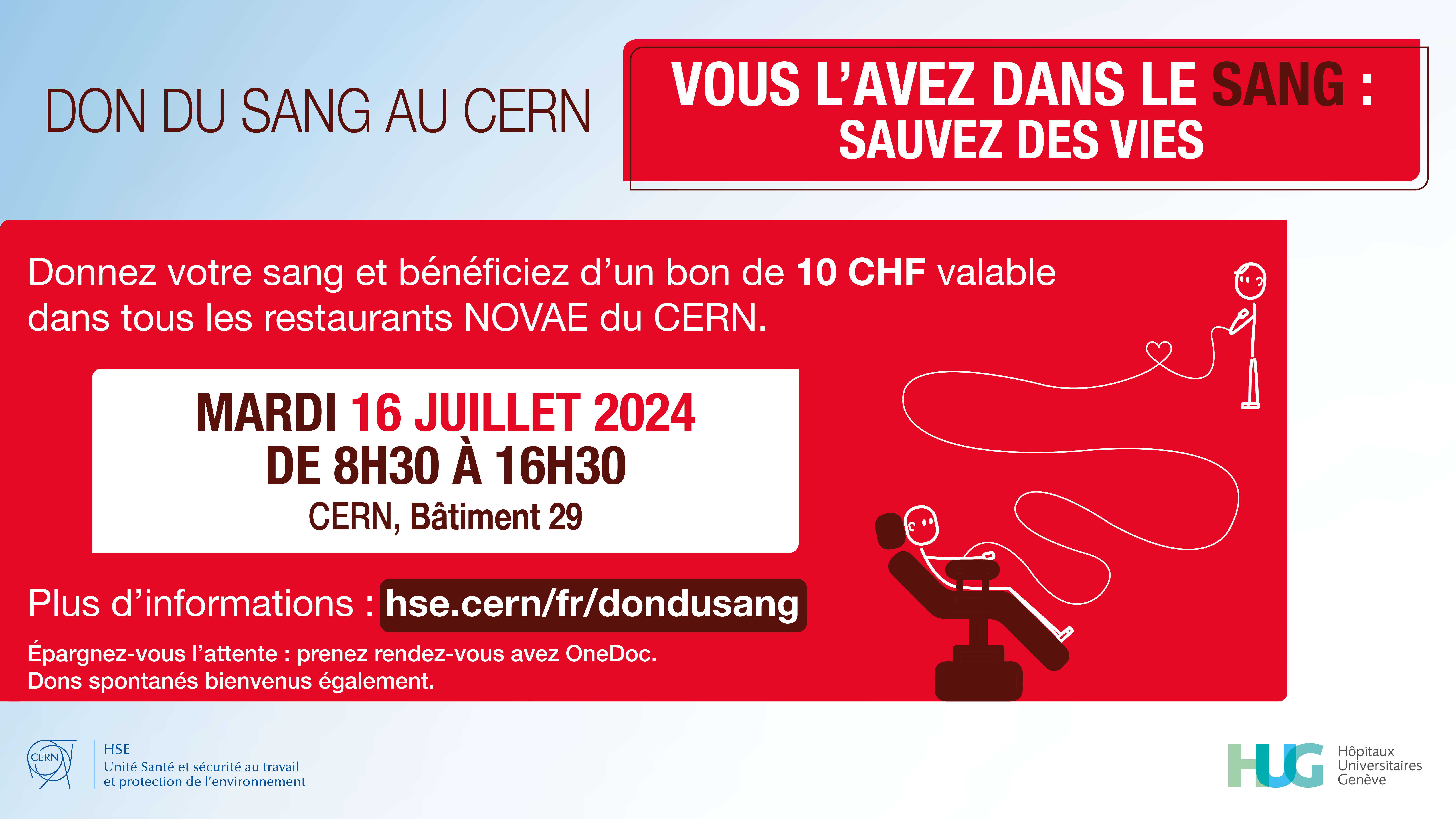 Affiche du don du sang au CERN